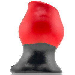 Oxballs Plug Tunnel Super Max Pighole XXXL Noir-Rouge 15 x 11.5cm